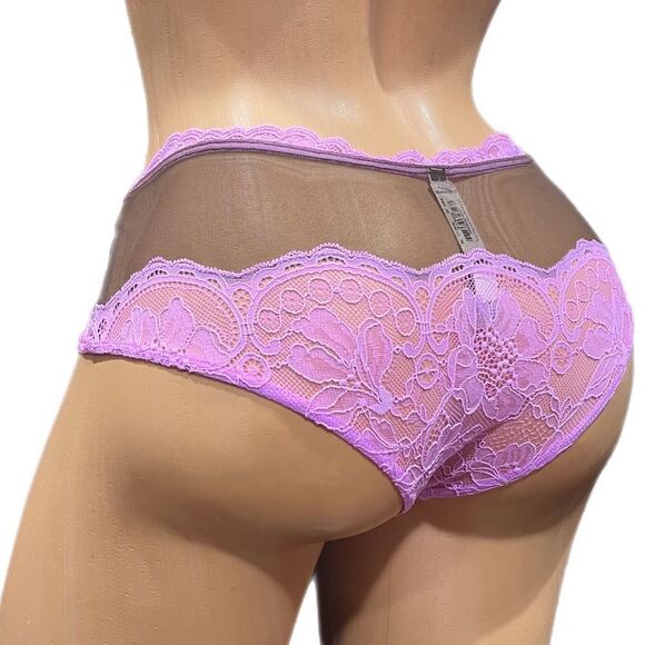 Victorias Secret Very Sexy Lace & Mesh Cheeky Panty Berry Gelato Mix Medium - Picture 1 of 8